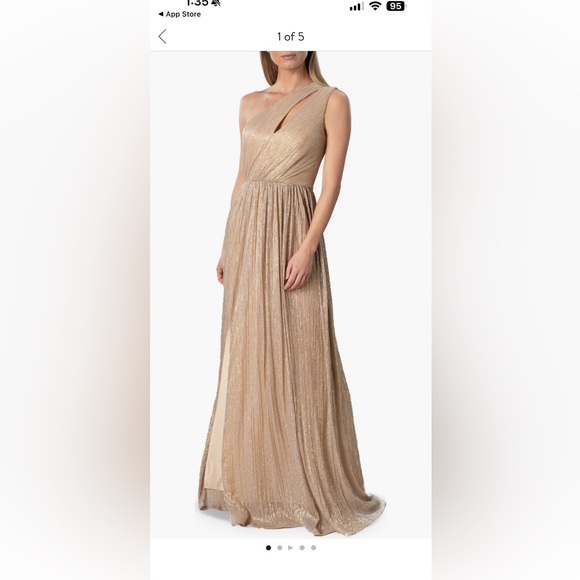 Beige/ gold gown. I wore one time as Mother of the groom - Picture 1 of 12